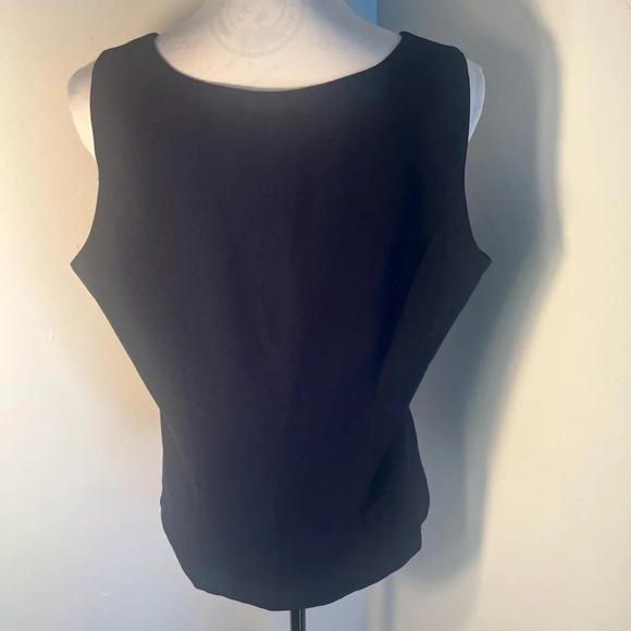 Nina Massini  12 Navy blue lined tank top zipper closure bottom of left side - Picture 2 of 6